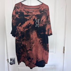 Blackcraft Cult Reverse Tie-Dye Triple Moon Graphic Tall Tee